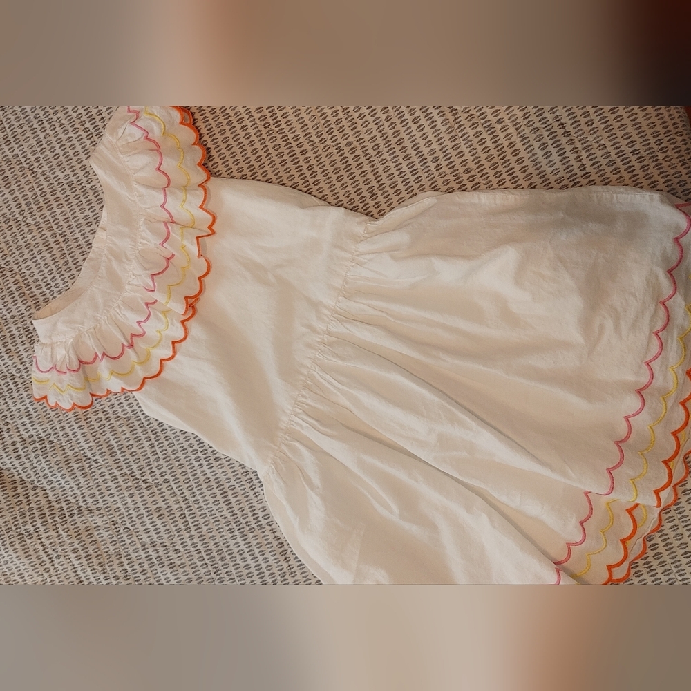 Janie And Jack Kids Dress with Colorful Scalloped Trim